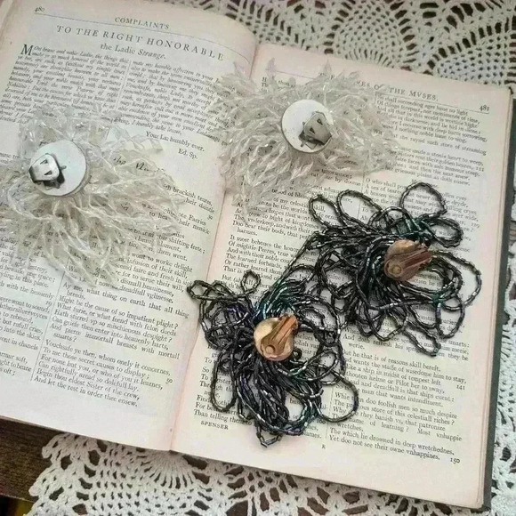 Pair of vintage 1950s sparkle clip on  earrings - Picture 8 of 8